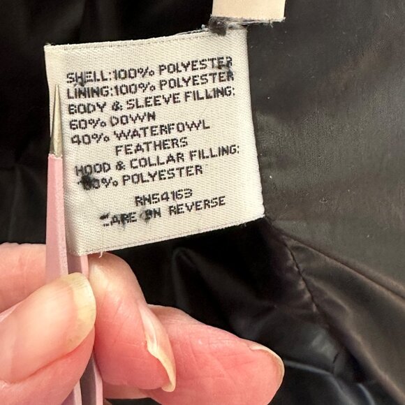 Kenneth Cole Mens Hooded Black Puffer Coat M Zipper Snap Closure 60/40 Down/Fowl - Picture 8 of 13